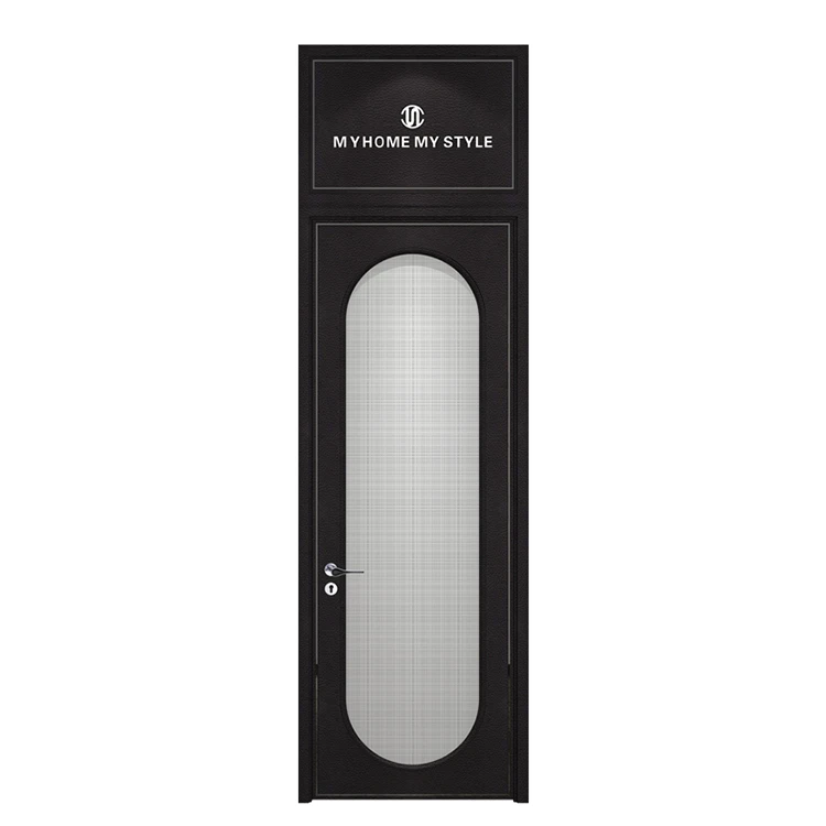 SNEJ MB-1594 interior door: dark face with a narrow rounded glazed opening