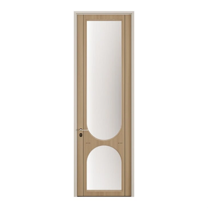 SNEJ MB-1688 interior door: wood-look surround with textured glass