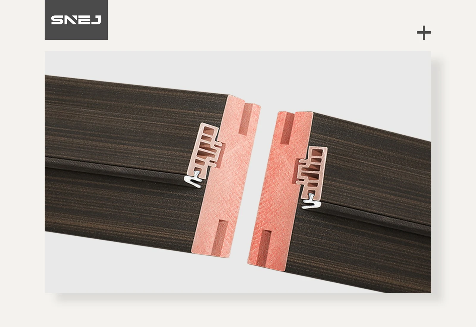 Interlocking door-frame profiles showing the precision-cut joint