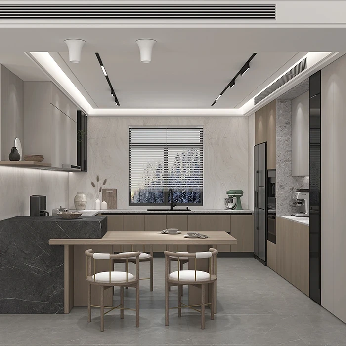 Kitchen peninsula with seating and surrounding tall cabinets - U Shaped Kitchen Cabinets by SNEJ