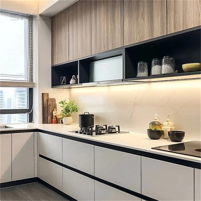 Kitchen cabinets with open shelving above the worktop - Modern Under Sink Cabinet by SNEJ, image 2