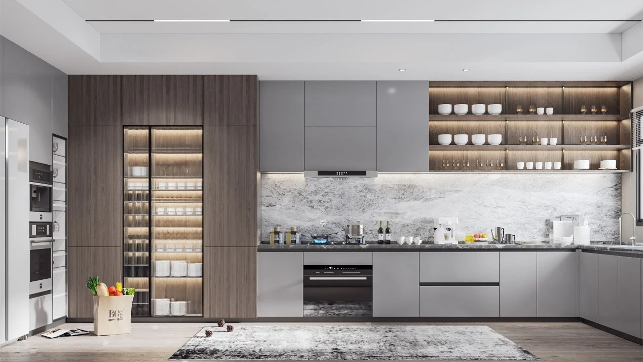 Modern Grey Kitchen Cabinets — Design details