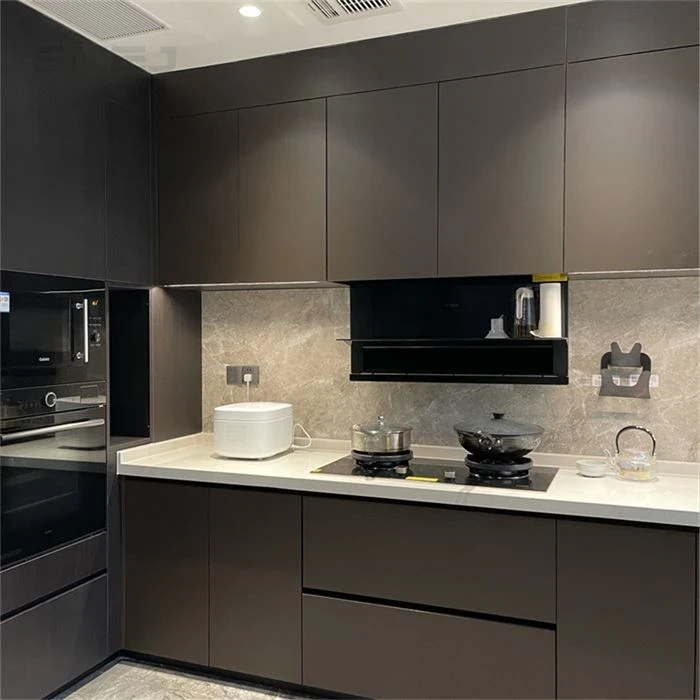 Kitchen cabinet layout showing wall cupboards, base storage and worktops - All Custom Cabinets by SNEJ, image 2