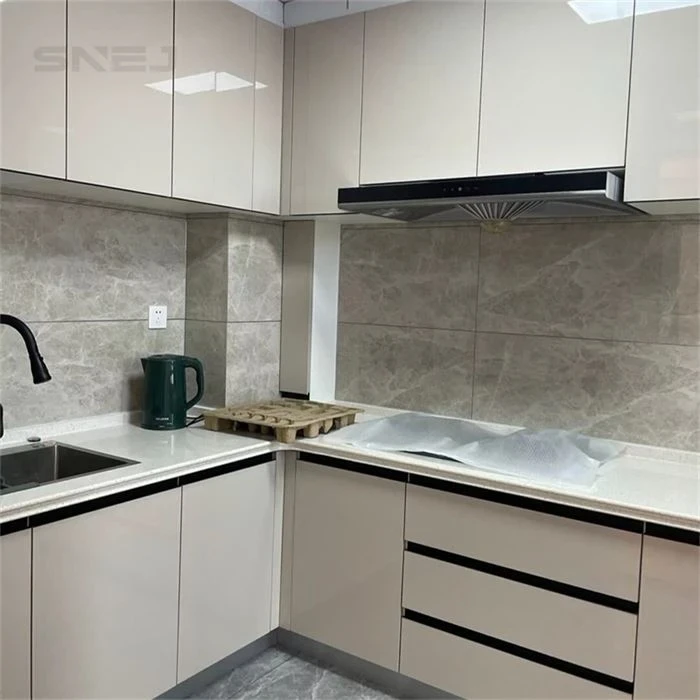 Kitchen cabinet layout showing wall cupboards, base storage and worktops - Modern Kitchen Cabinets For Small Spaces by SNEJ, image 3