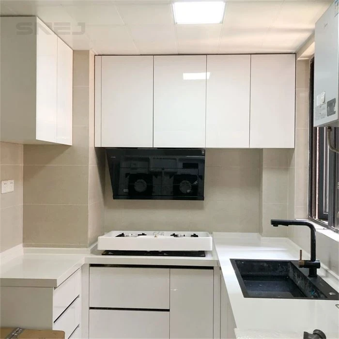 Kitchen cabinet layout showing wall cupboards, base storage and worktops - Modern High Gloss Kitchen by SNEJ, image 3