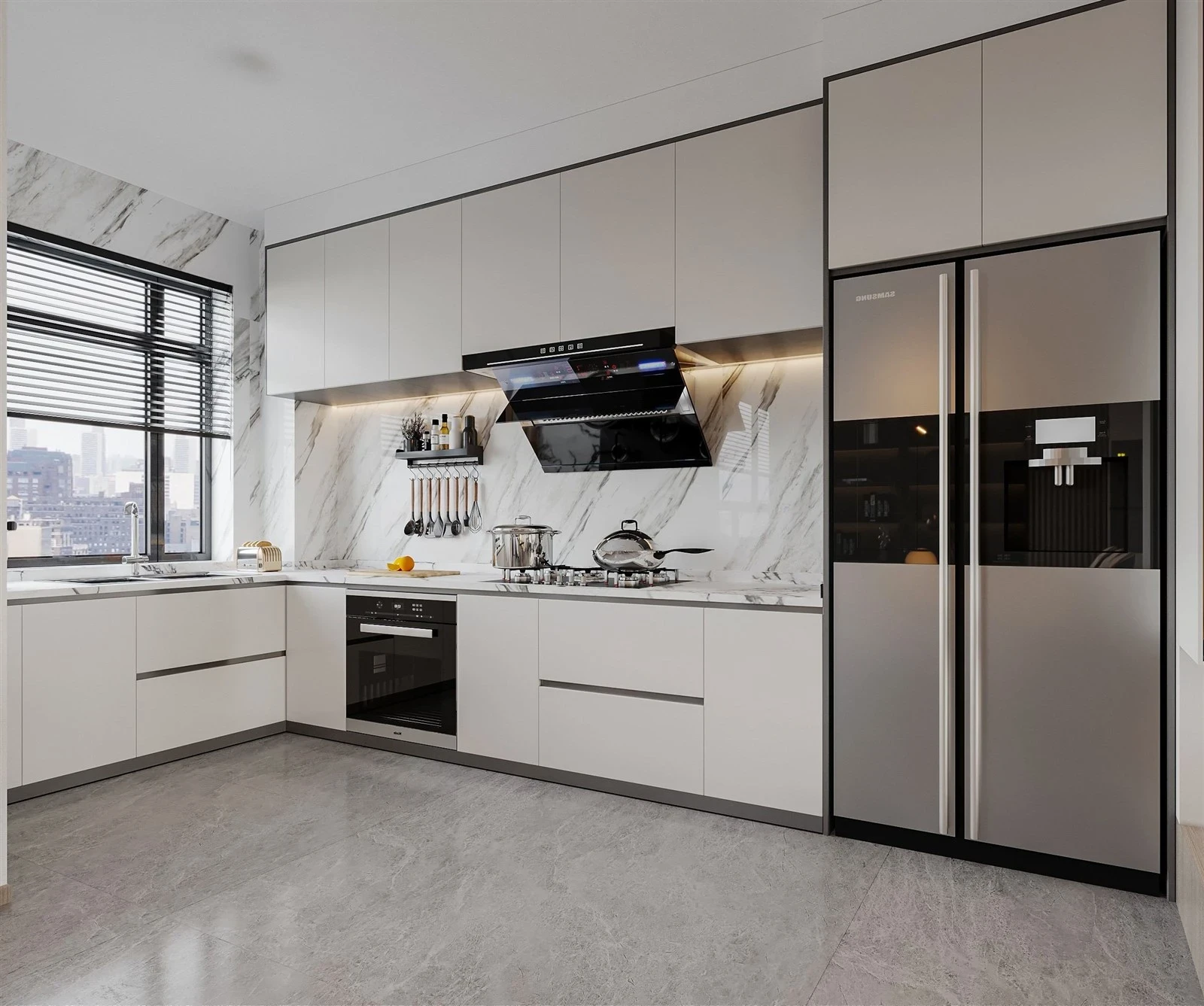 White Cabinet Kitchen — Design details