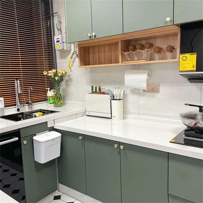 Kitchen cabinets with open shelving above the worktop - Modern Elegant Kitchen Cabinets by SNEJ, image 2