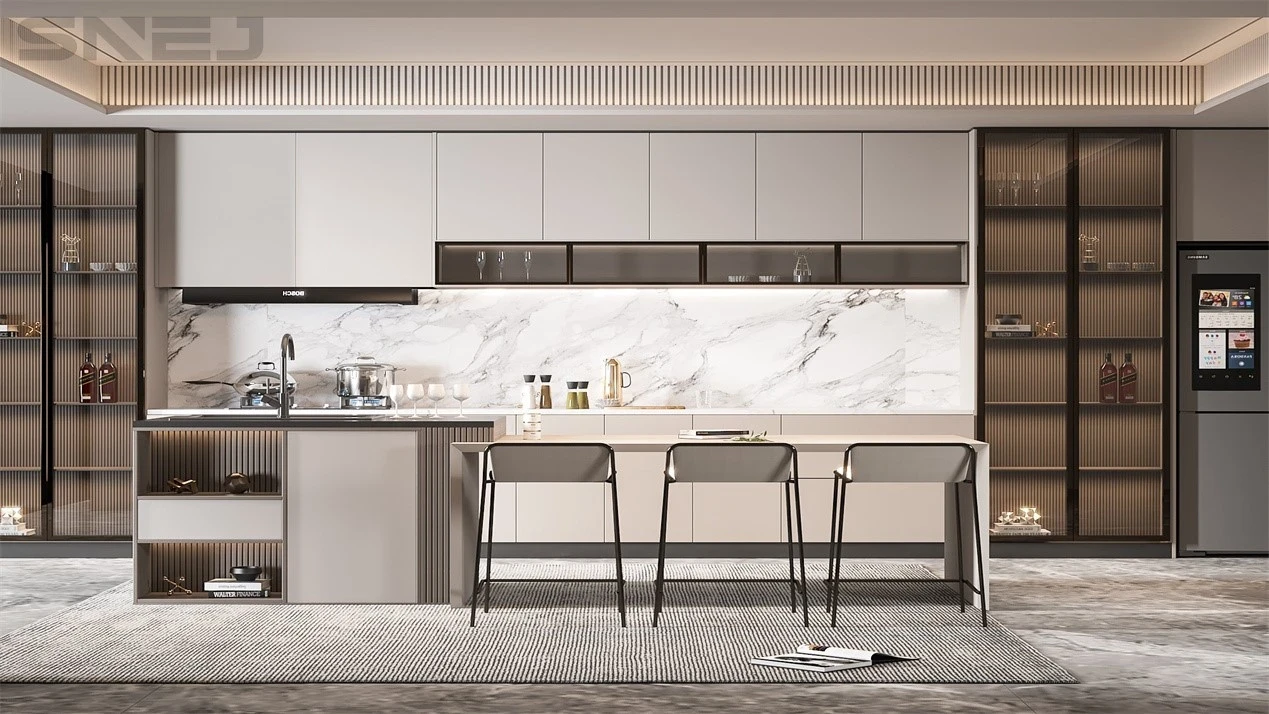 Custom White Kitchen Cabinets — Design details