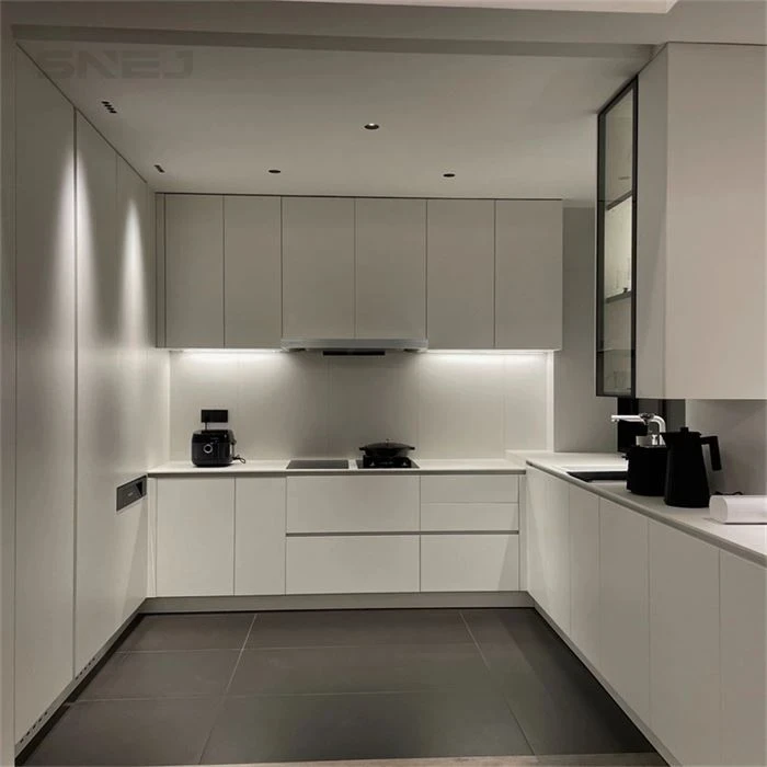 Kitchen cabinet layout showing wall cupboards, base storage and worktops - Custom Kitchen And Cabinets by SNEJ, image 3