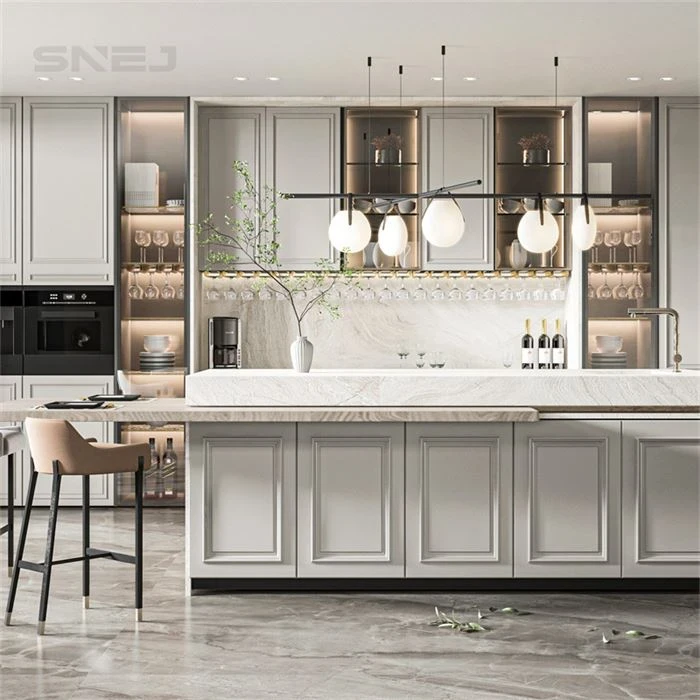 Kitchen cabinetry with an island, peninsula or breakfast counter - High End Modern Kitchen Cabinets by SNEJ, image 3
