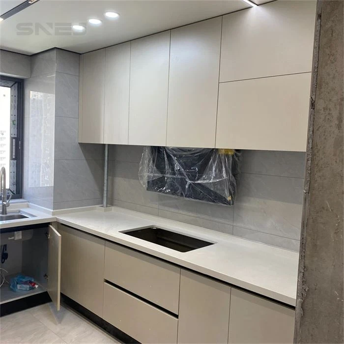 Kitchen cabinet layout showing wall cupboards, base storage and worktops - High End Custom Kitchen Cabinets by SNEJ, image 2