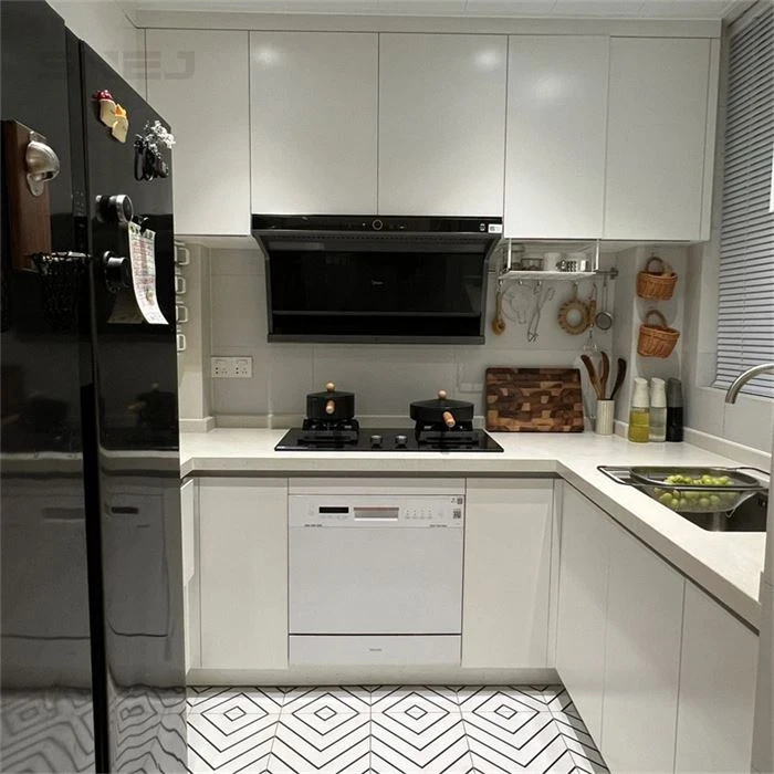 Kitchen cabinet layout showing wall cupboards, base storage and worktops - Modern Gloss Cabinets by SNEJ, image 2