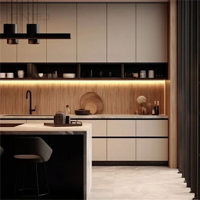 Kitchen cabinetry with an island, peninsula or breakfast counter - Mid Century Style Cabinets by SNEJ, image 2