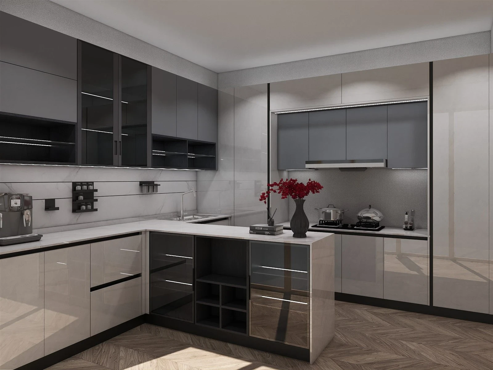 White Cabinet Kitchen — Design details