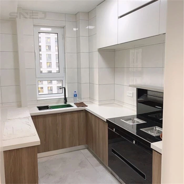 Kitchen cabinet layout showing wall cupboards, base storage and worktops - Modern Freestanding Pantry Cabinet by SNEJ, image 2