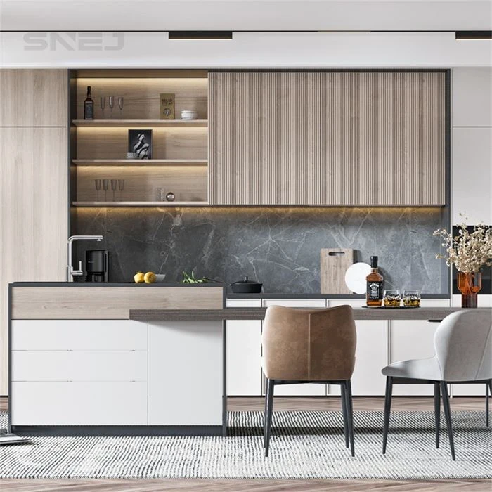 Kitchen cabinetry with an island, peninsula or breakfast counter - Kitchen Cabinet Mid Century by SNEJ, image 2