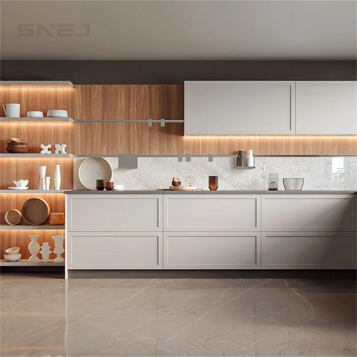 Kitchen cabinets with open shelving above the worktop - Modern Freestanding Kitchen Cabinets by SNEJ, image 2