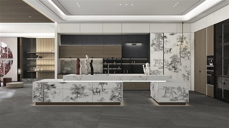 Kitchen cabinetry with an island, peninsula or breakfast counter - Modern Kitchen Cupboards by SNEJ, image 3