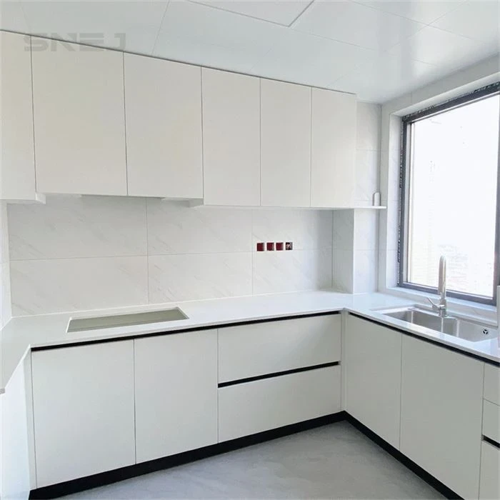 Kitchen cabinet layout showing wall cupboards, base storage and worktops - Semi Custom Inset Cabinets by SNEJ, image 2