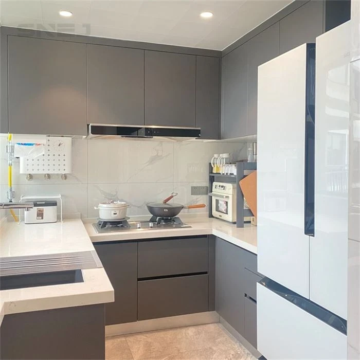 Kitchen cabinet layout showing wall cupboards, base storage and worktops - Modern Kitchen Cabinets For Small Spaces by SNEJ, image 2