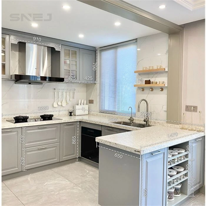 Kitchen cabinetry with an island, peninsula or breakfast counter - Modern Kitchen Cabinet Set by SNEJ, image 2