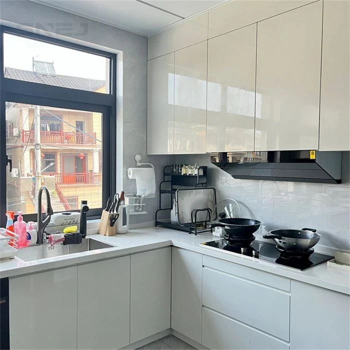 Kitchen cabinet layout showing wall cupboards, base storage and worktops - New Modern Kitchen Cabinets by SNEJ, image 3