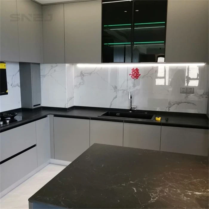 Kitchen cabinet layout showing wall cupboards, base storage and worktops - Custom Kitchen Island Cabinets by SNEJ, image 3