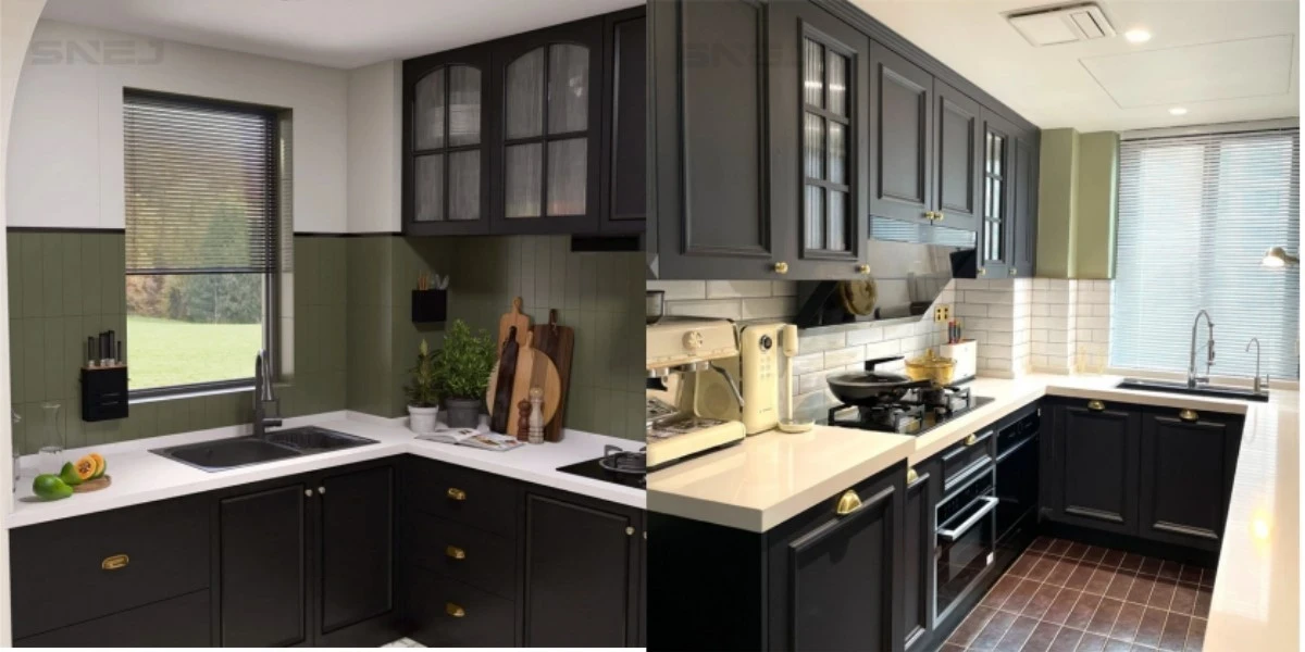 Custom Black Kitchen Cabinets — Design details