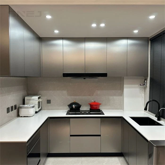Kitchen cabinet layout showing wall cupboards, base storage and worktops - All Custom Cabinets by SNEJ, image 3