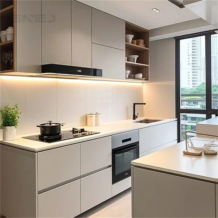 Kitchen cabinets with open shelving above the worktop - Custom Wet Bar Cabinets by SNEJ, image 2