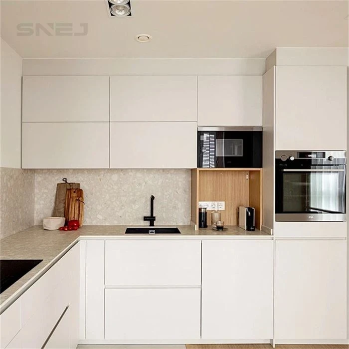 Kitchen cabinet layout showing wall cupboards, base storage and worktops - Custom Kitchen And Cabinets by SNEJ, image 2