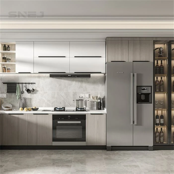 Kitchen cabinet layout showing wall cupboards, base storage and worktops - Modern Dining Hutch Cabinet by SNEJ, image 3