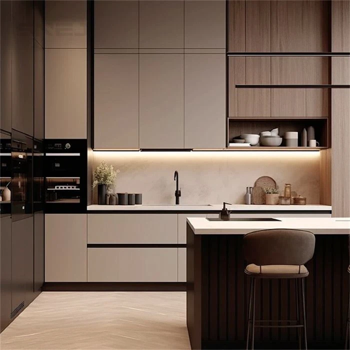 Kitchen cabinetry with an island, peninsula or breakfast counter - Mid Century Style Cabinets by SNEJ, image 3