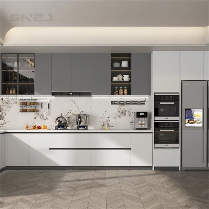 Kitchen cabinet layout showing wall cupboards, base storage and worktops - Modern Kitchen Base Cabinets by SNEJ, image 3
