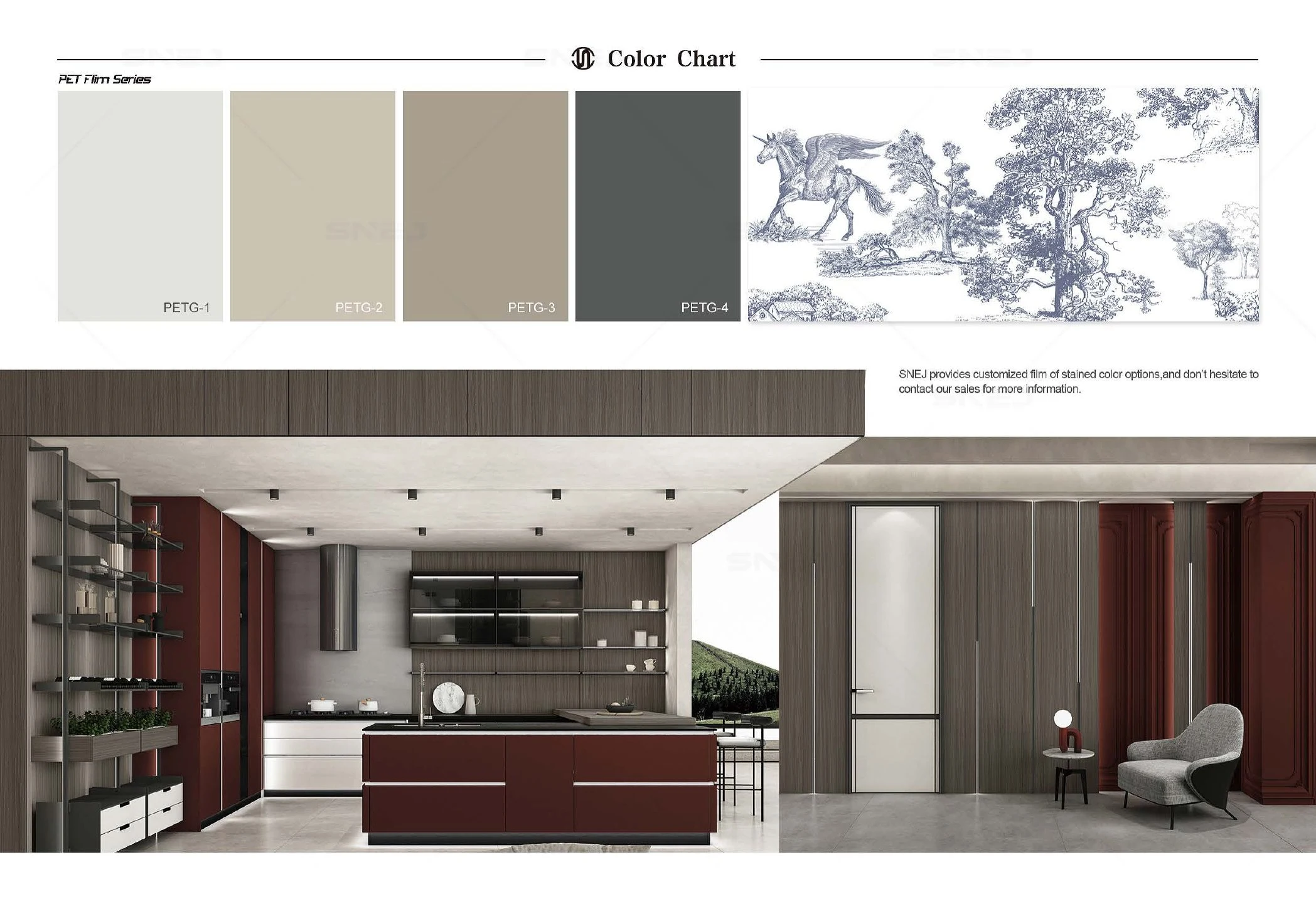 PET wardrobe finish chart with fitted interior reference