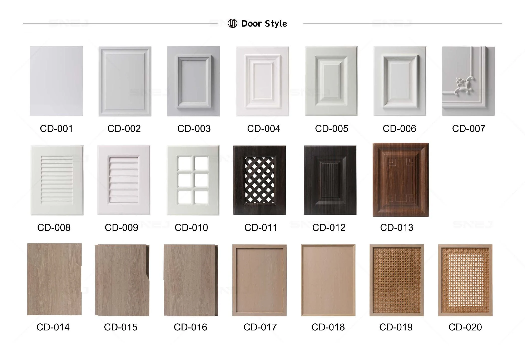 Wardrobe door styles CD-001 to CD-020