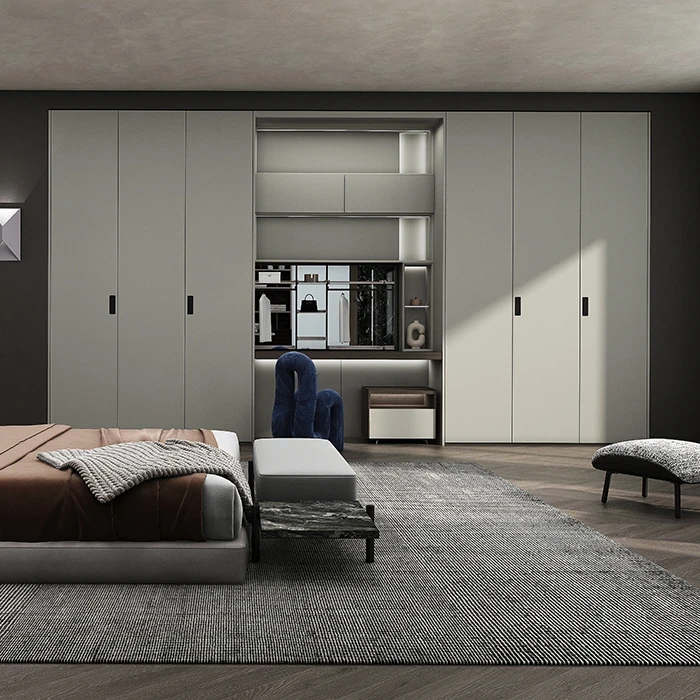 Bedroom wardrobes surrounding a central desk niche - Wardrobe Double Doors by SNEJ