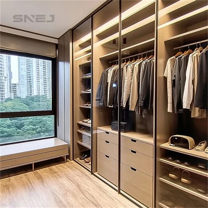 Walk-in wardrobe layout with hanging rails and shelving - White Open Closet by SNEJ, image 3