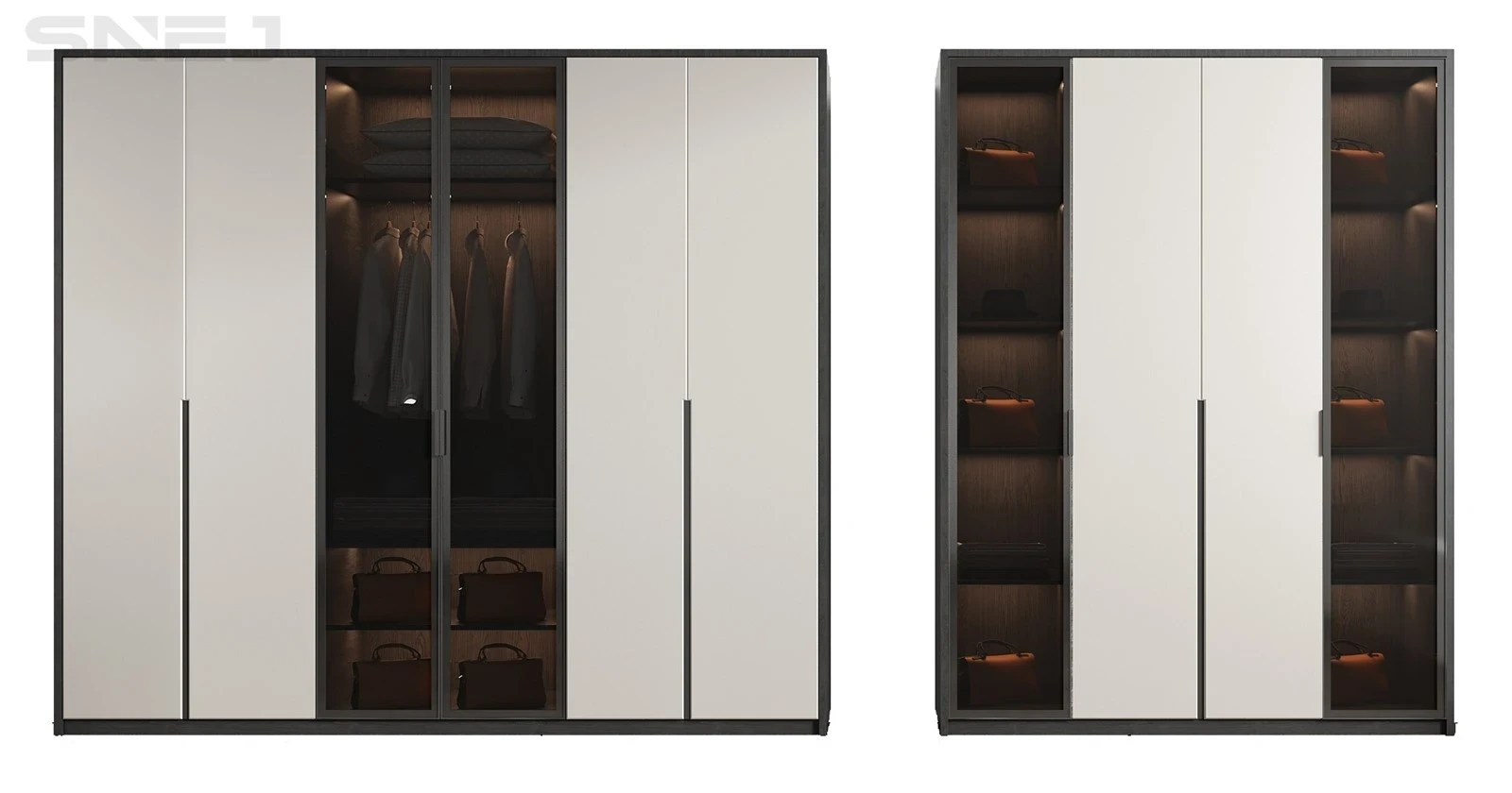 Industrial Open Wardrobe With Drawers — Design details