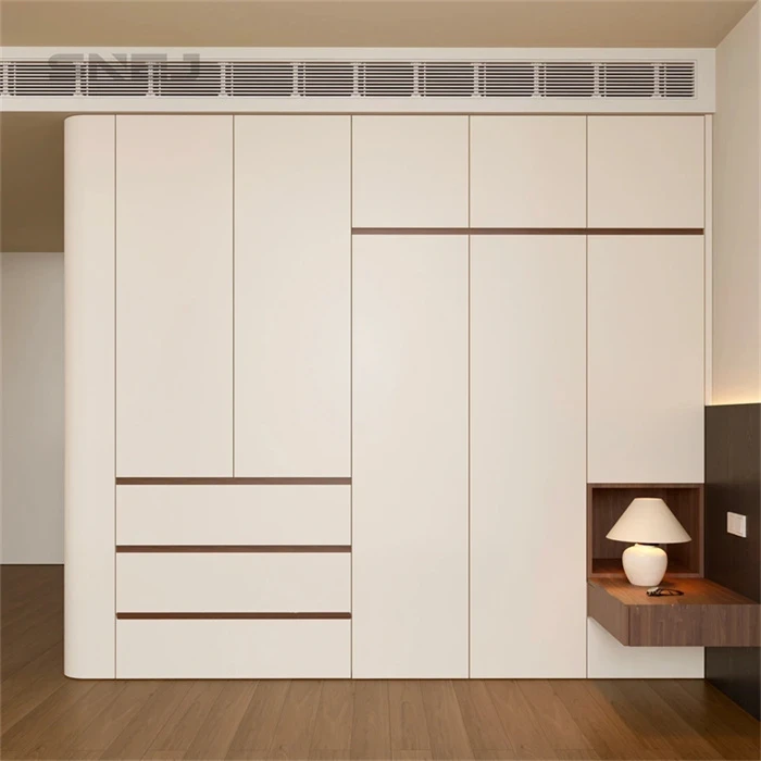 White wardrobe with drawers and a bedside niche - Open Wardrobe With 3 Drawers by SNEJ