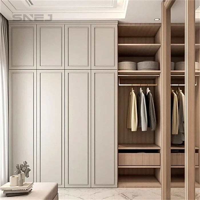 Fitted wardrobe combining closed cupboards with open storage - Open Closet Store by SNEJ, image 2