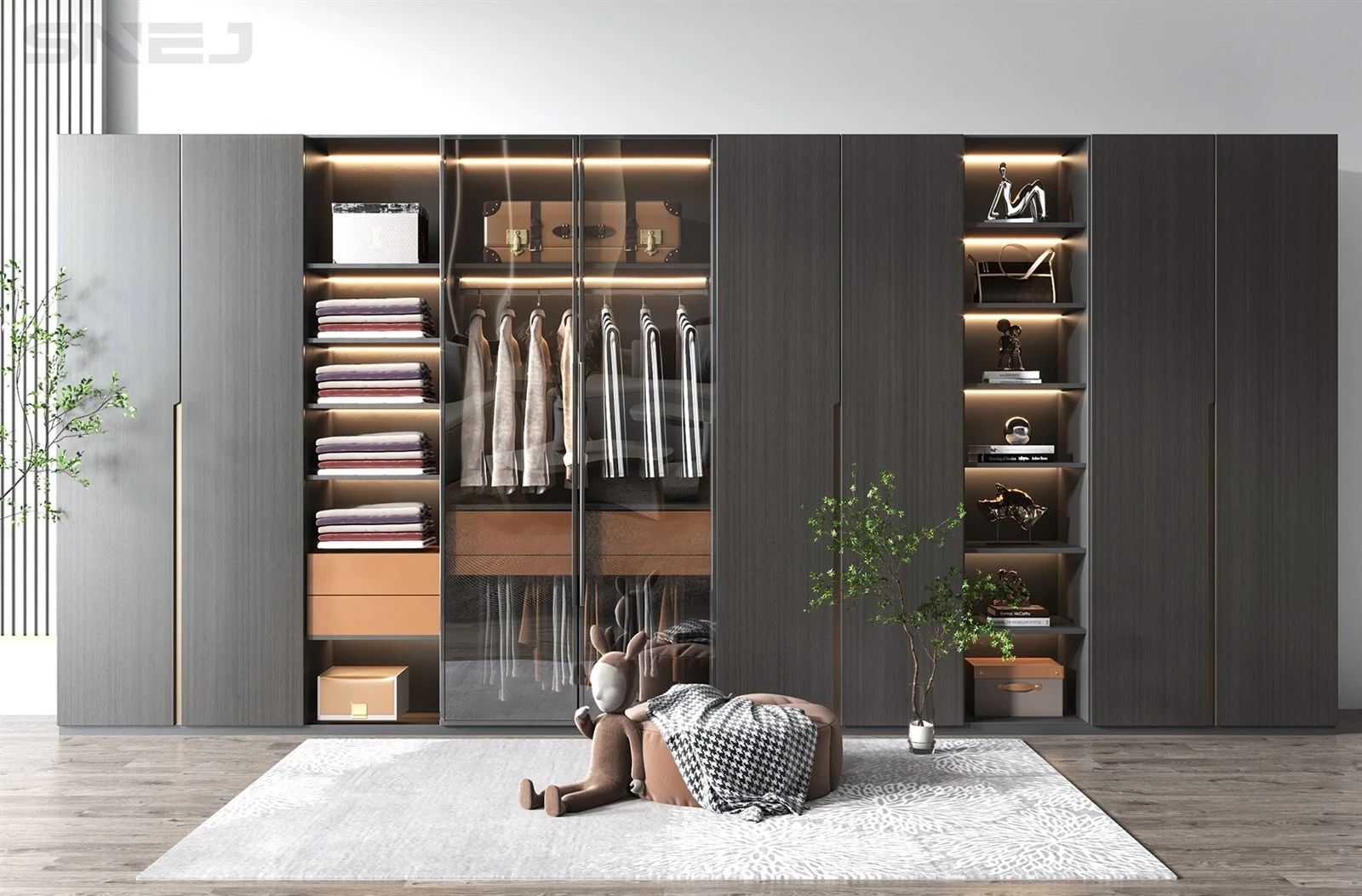 Open Black Wardrobe — Design details