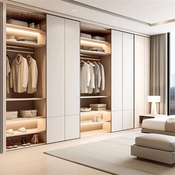 Fitted wardrobe combining closed cupboards with open storage - Custom Open Wardrobe by SNEJ, image 2