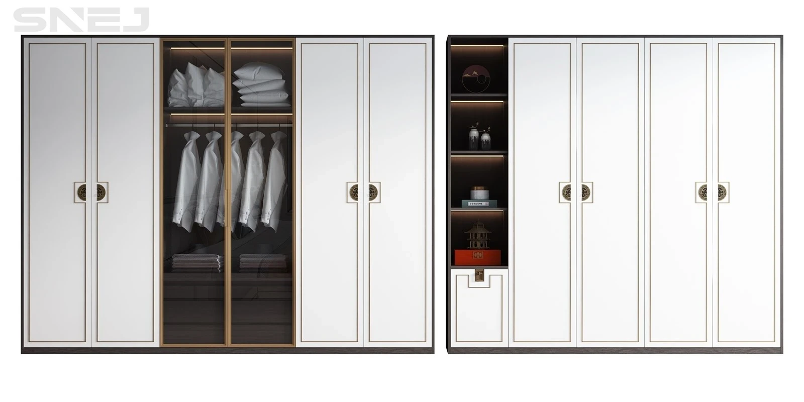 Metal And Wood Open Wardrobe — Design details