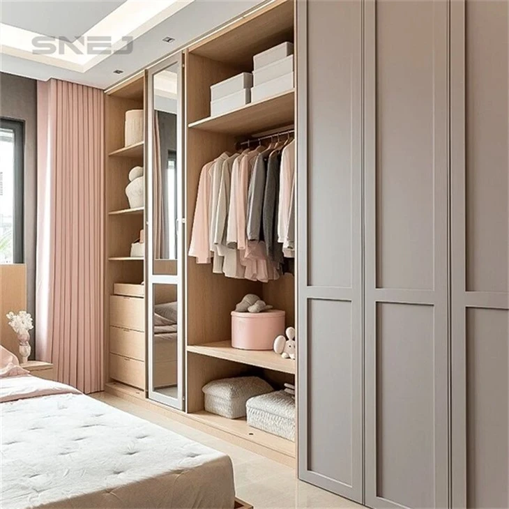 Fitted wardrobe combining closed cupboards with open storage - Open Industrial Wardrobe by SNEJ, image 3