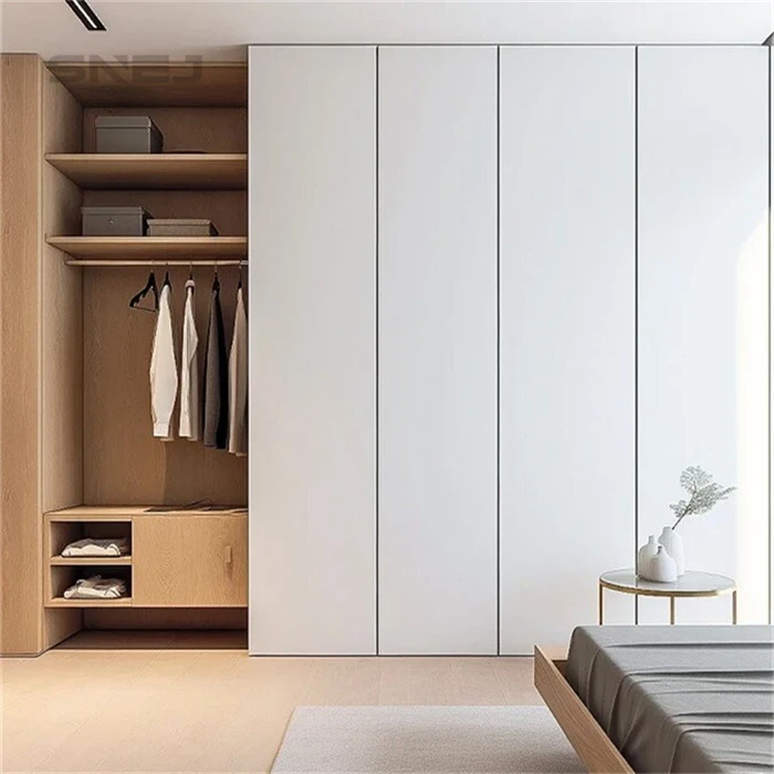 Fitted wardrobe combining closed cupboards with open storage - Open Wardrobe Sale by SNEJ, image 3