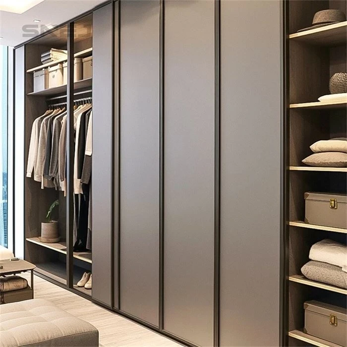 Fitted wardrobe combining closed cupboards with open storage - Open Shelf For Clothes by SNEJ, image 2