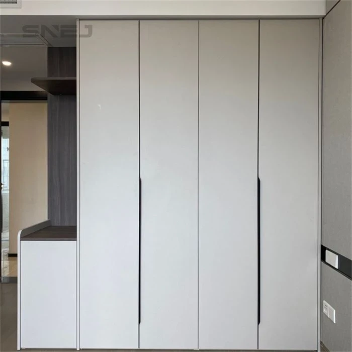 Pale fitted wardrobe doors beside an entry niche - Small Double Closet Doors by SNEJ