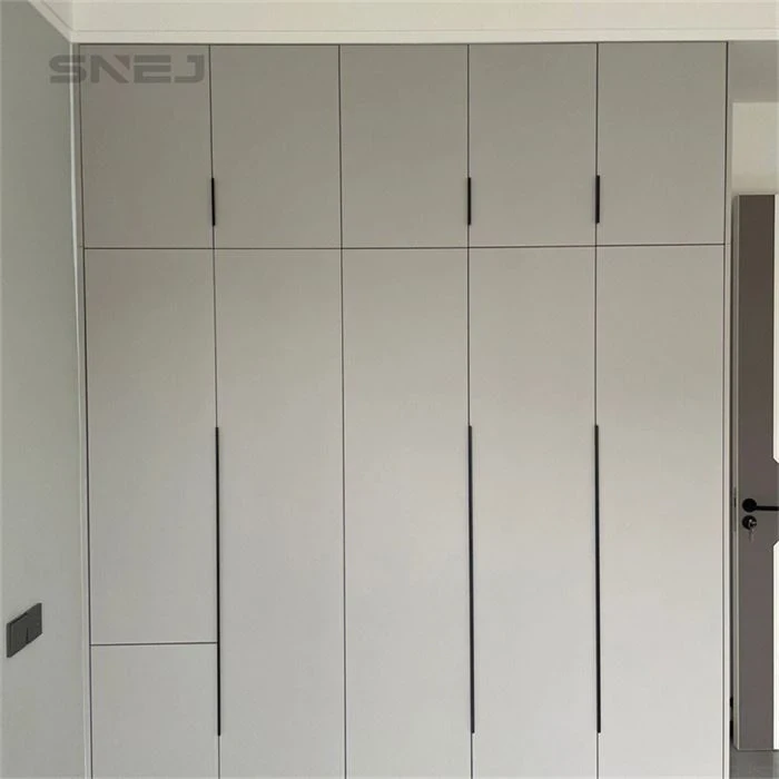 Full-height fitted wardrobe with aligned doors and slim handles - One Door Wardrobe Closet by SNEJ, image 2