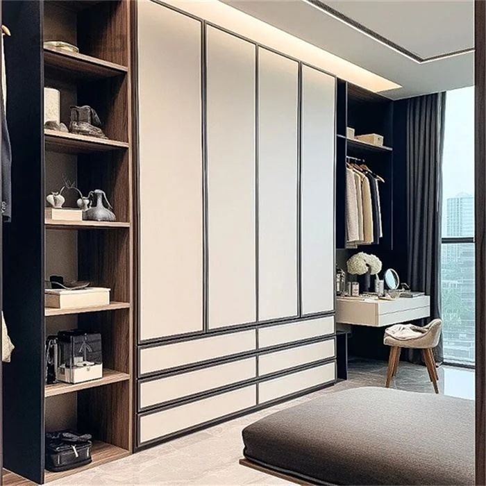 Fitted wardrobe combining closed cupboards with open storage - Open Closet Systems With Drawers by SNEJ, image 2